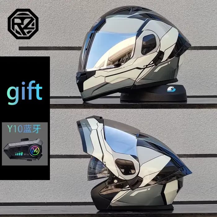 Casque modulaire de moto de secousse avec des écouteurs de Bluetooth