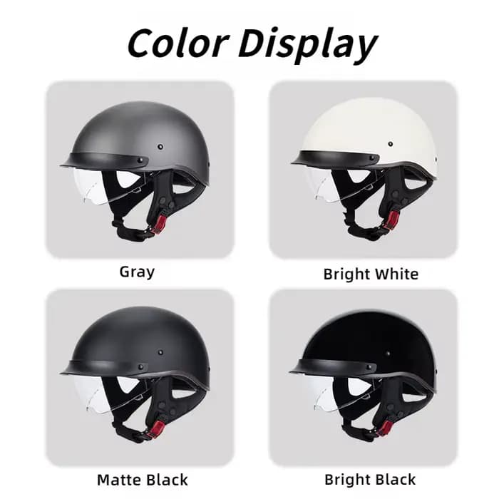 Casque demi-cuir pour moto et Scooter