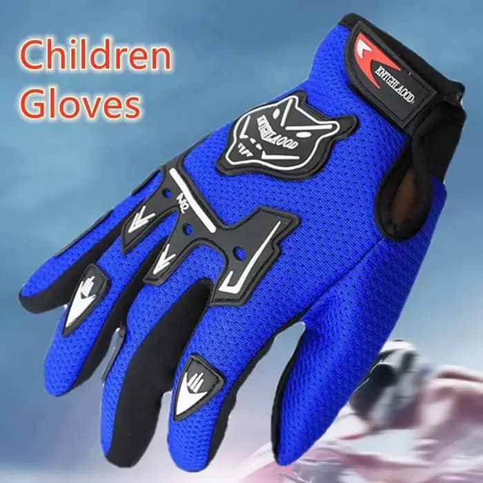Gants de moto en cuir à doigts complets pour enfants