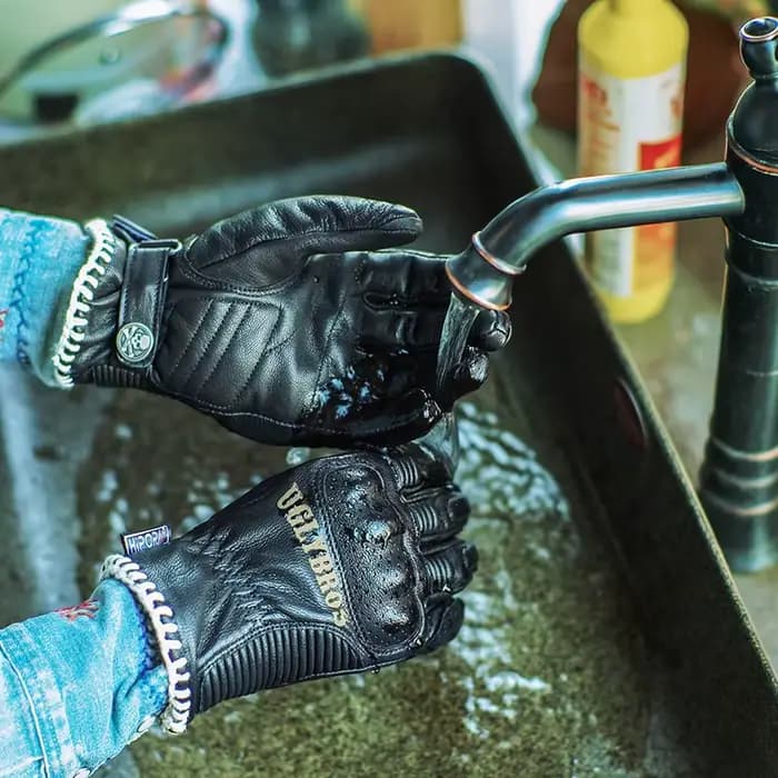 UGLYBROS gants de Moto en cuir d'hiver