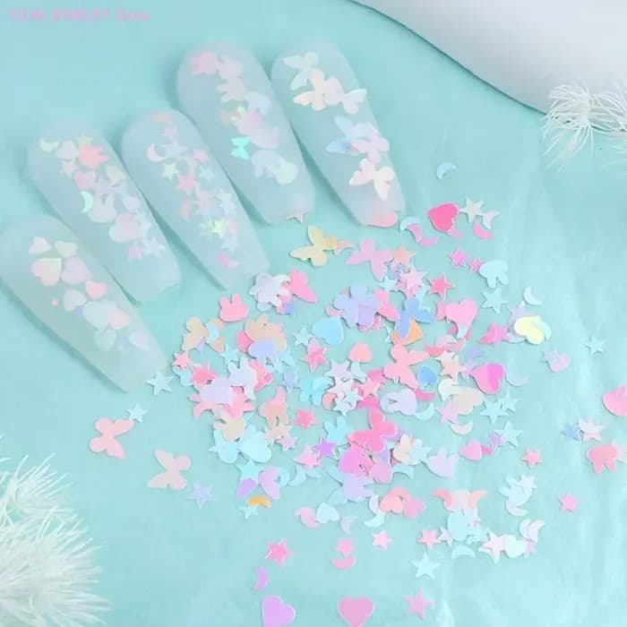 62KE – Paillettes étoiles pour ongles, accessoires pour ongles, Paillettes pour décoration des ongles, Patch manucure,