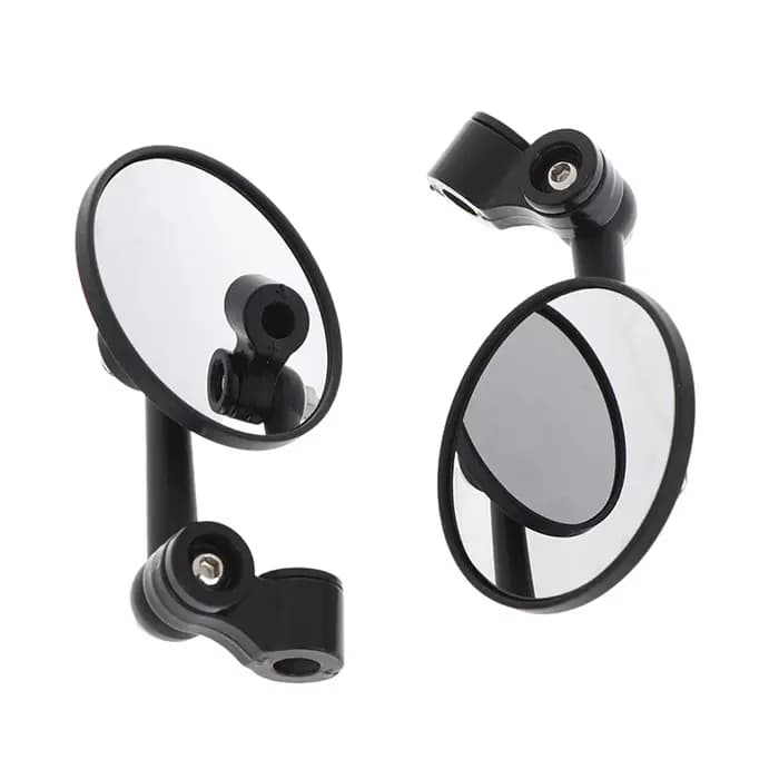 1 paires d'accessoires de moteur rétroviseurs d'extrémité de barre ronde en alliage d'aluminium