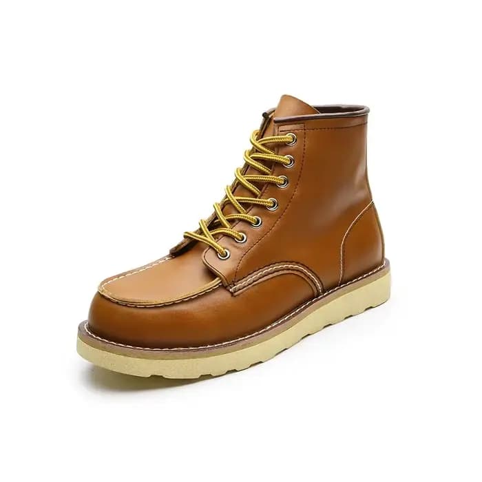 Bottes de moto en cuir véritable pour hommes