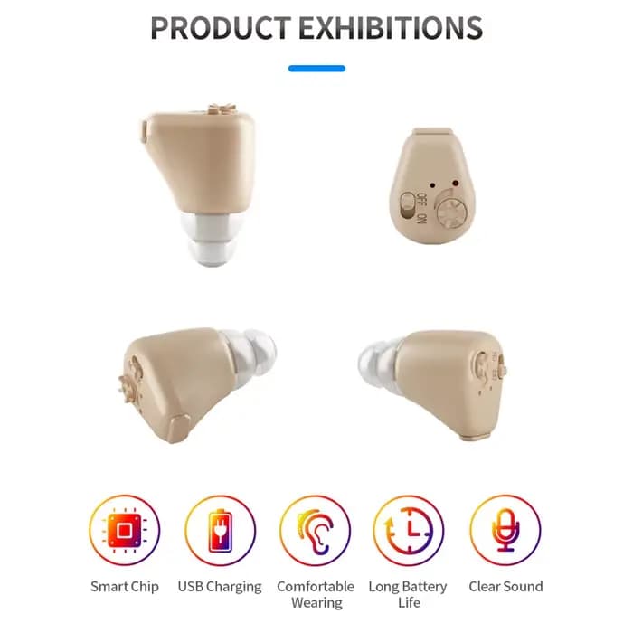 Mini amplificateur de son intra-auriculaire Rechargeable, casque sans fil, dispositif d'aide auditive avec batterie, outil de combiné pour sourds