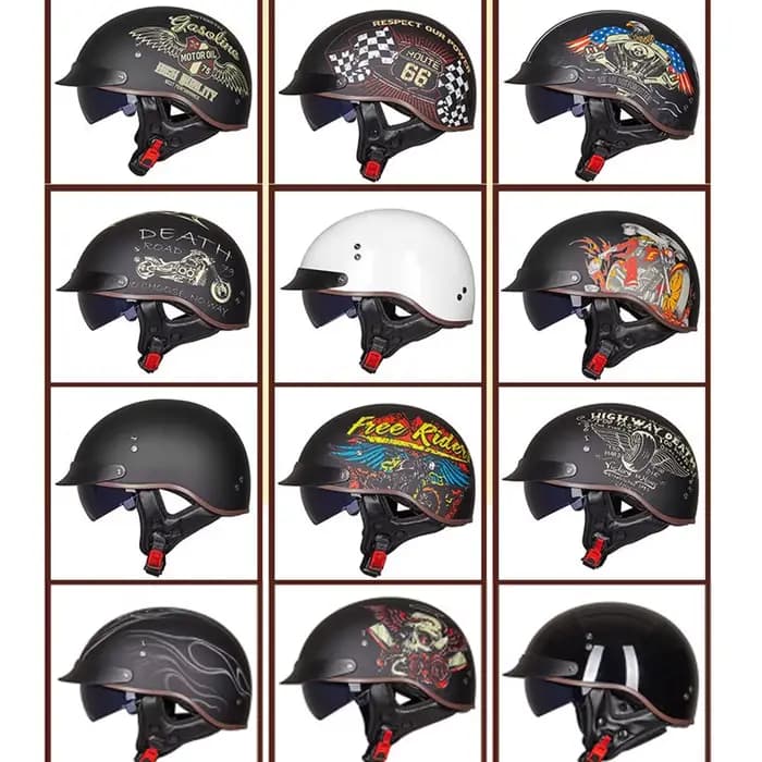 Casque de Moto Rétro avec Certification DOT
