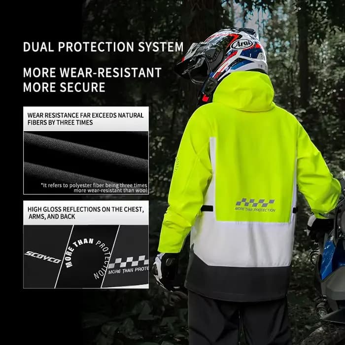 SCOYCO moto imperméable costume hommes prévention des tempêtes de pluie fendu veste