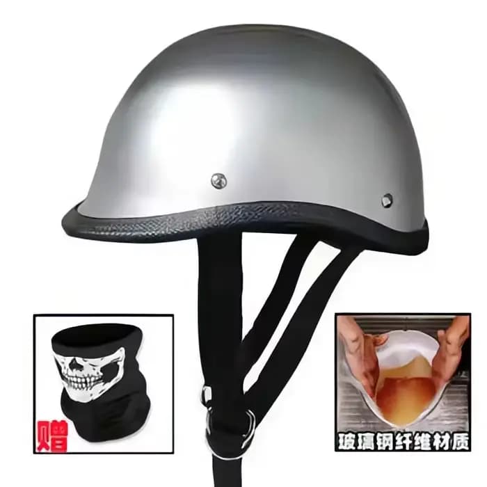Casque de moto rétro en fibre de verre pour homme