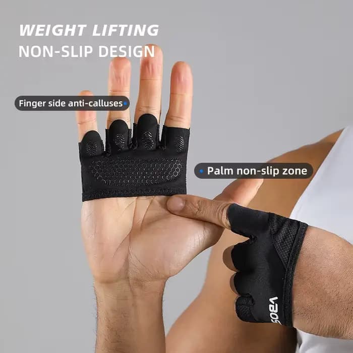 VBOSI 1 paire de gants d'entraînement légers à quatre doigts – Adhérence antidérapante pour le fitness