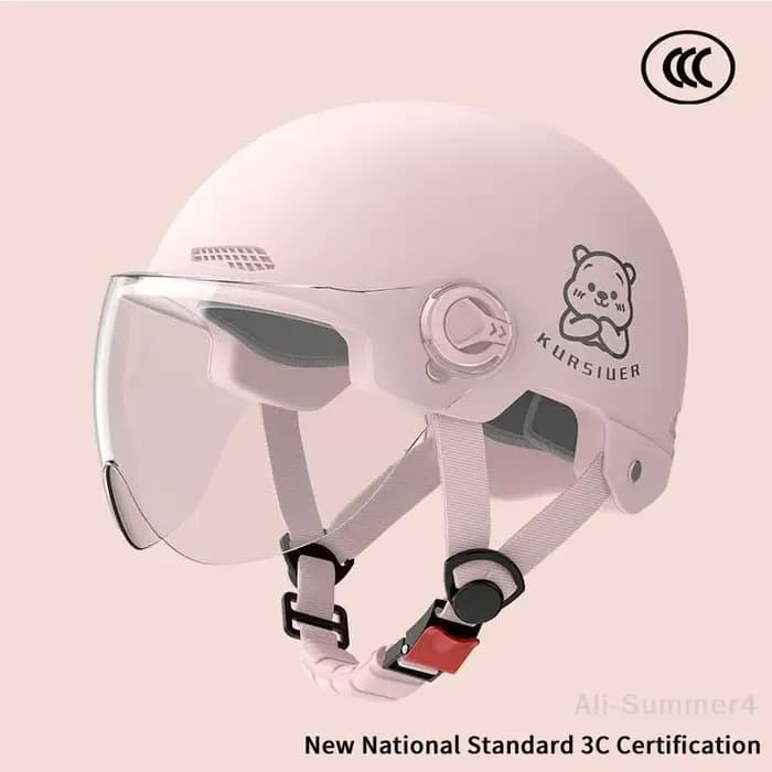 1 pièce certifié 3C hommes et femmes adultes dessin animé vélo électrique moto demi-casque avec lunettes casque de