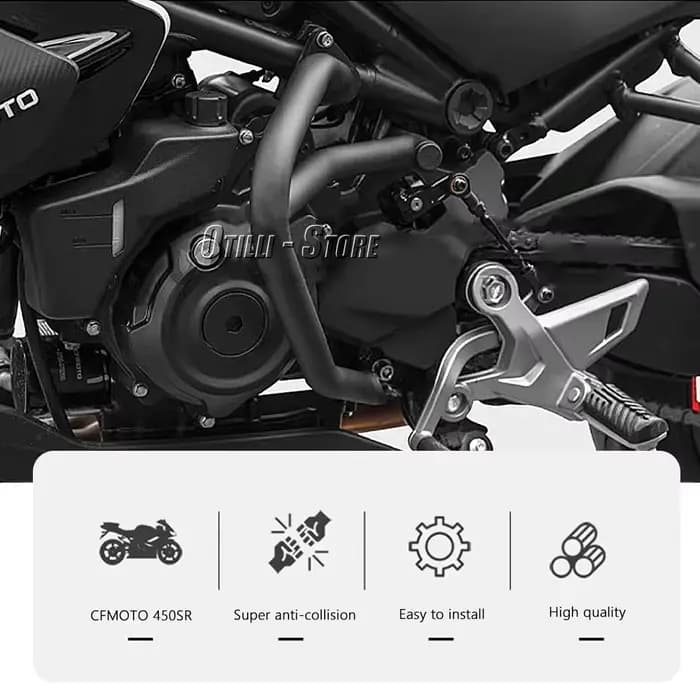 Nouveau Accessoires de moto noir autoroute moteur garde pare-chocs Crash Bar protecteur pour CFMOTO 450SR 450 SR