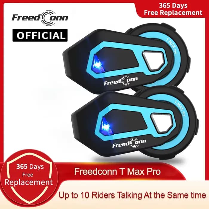 Freedconn-Oreillette Bluetooth 5.0 T Max Pro pour moto