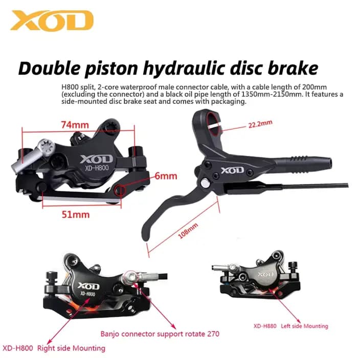 XOD H800/H880 frein à disque hydraulique pour Scooter électrique KUKirin G2 Master G2 Ultra G2 PRO 2025 huile