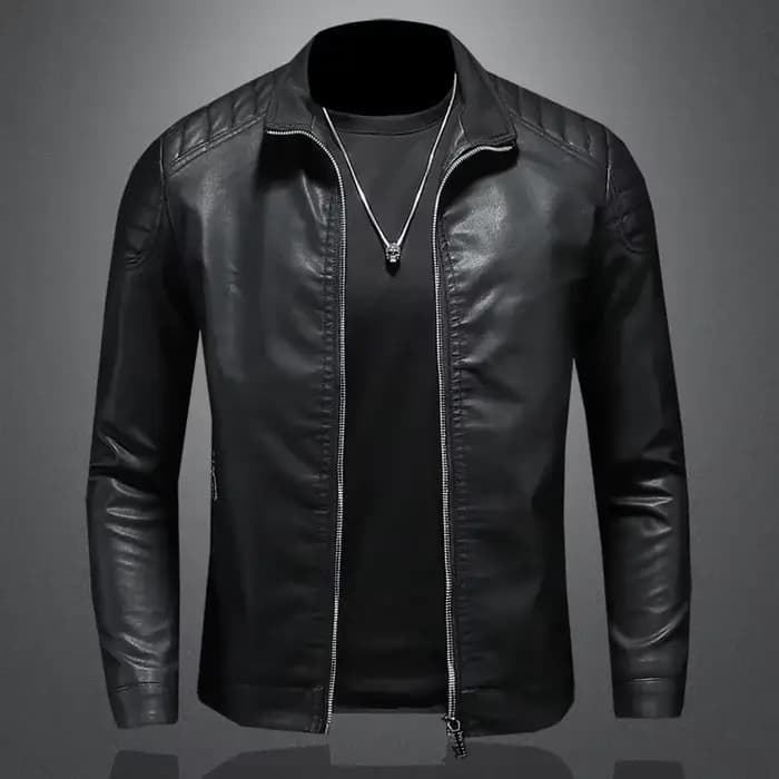 Hommes veste en cuir PU moto Streetwear Baseball extérieur Bomber manteau décontracté