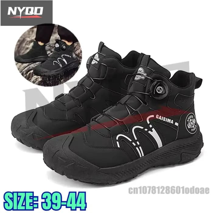 Bottes de motard jaunes de rue pour hommes