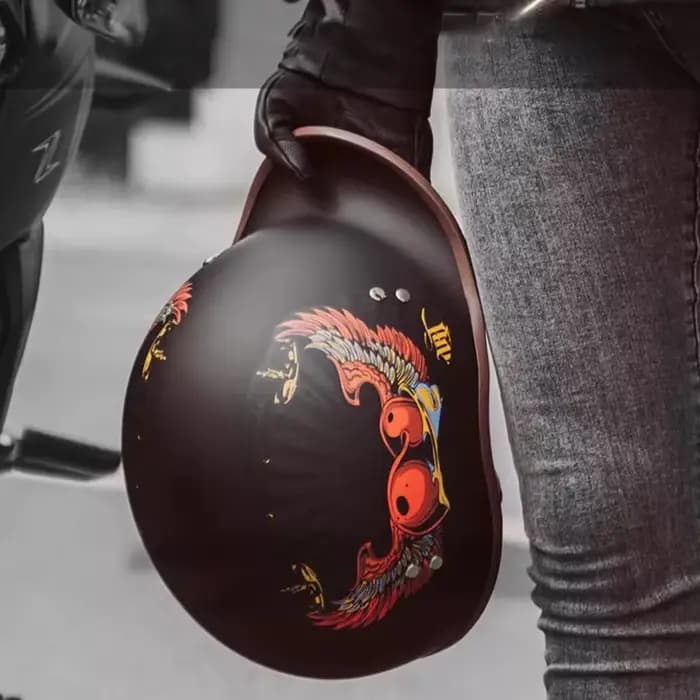 Demi-casque en V pour moto Harley