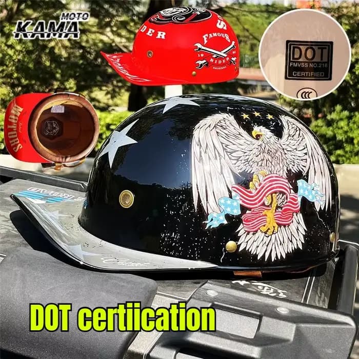 Casque rétro demi-visage pare-brise