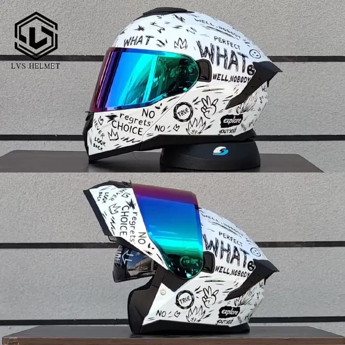Dernier modèle de casque de moto modulaire à visière rabattable