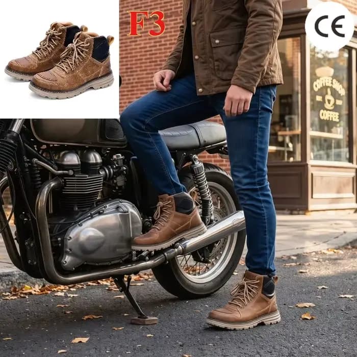 Bottes de moto rétro TR Tiger F3 pour hommes
