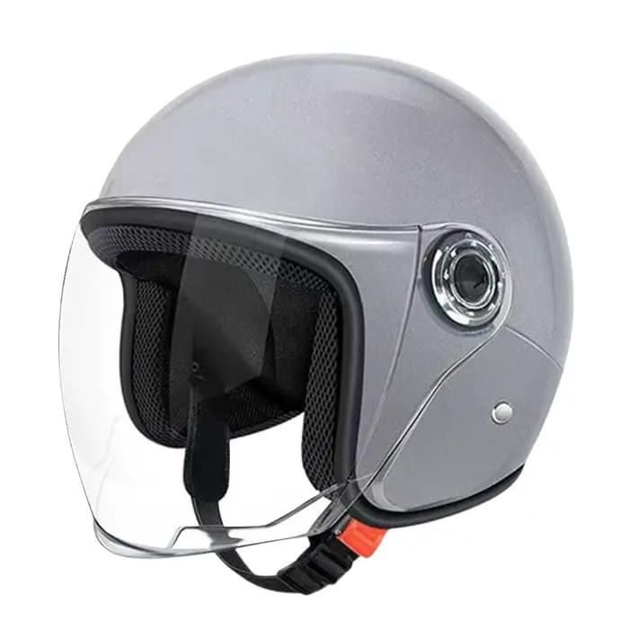 Grand casque de moto demi-visage