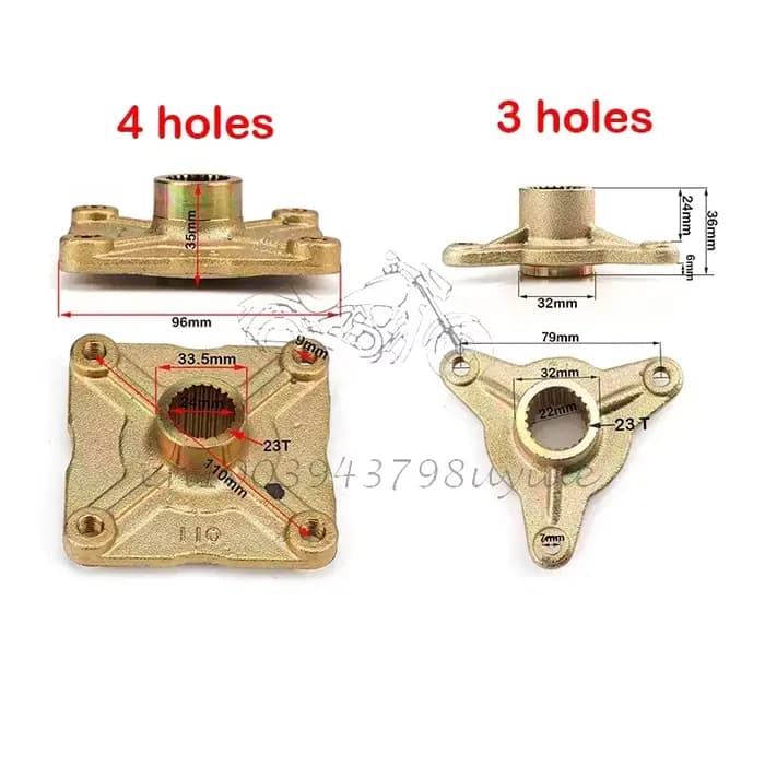 1 jeu d'essieu arrière de 65CM avec pignon et support de moyeu pour Go-kart ATV 50cc-125cc