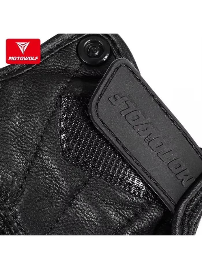 Gants de moto demi-doigt en peau de mouton