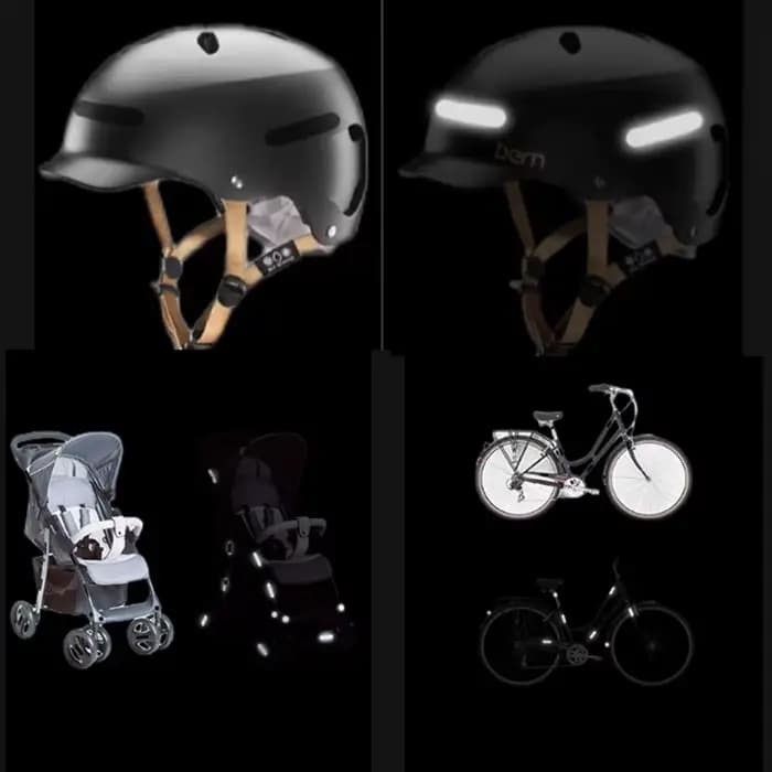 Autocollants réfléchissants noirs pour casques de moto
