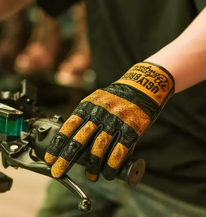 Uglybros gants de Moto en cuir véritable de chèvre unisexe printemps automne gant d'équitation de Motocross rétro