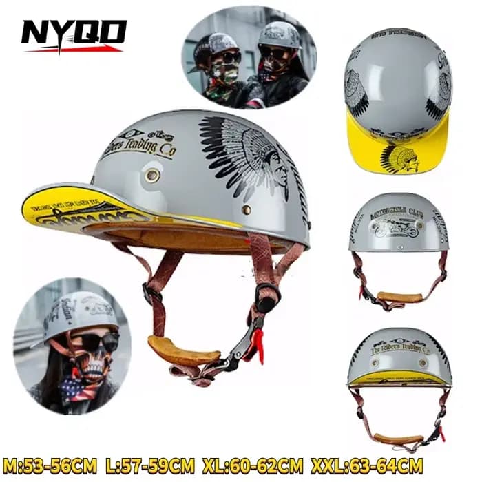 Casque de moto rétro pour homme et femme