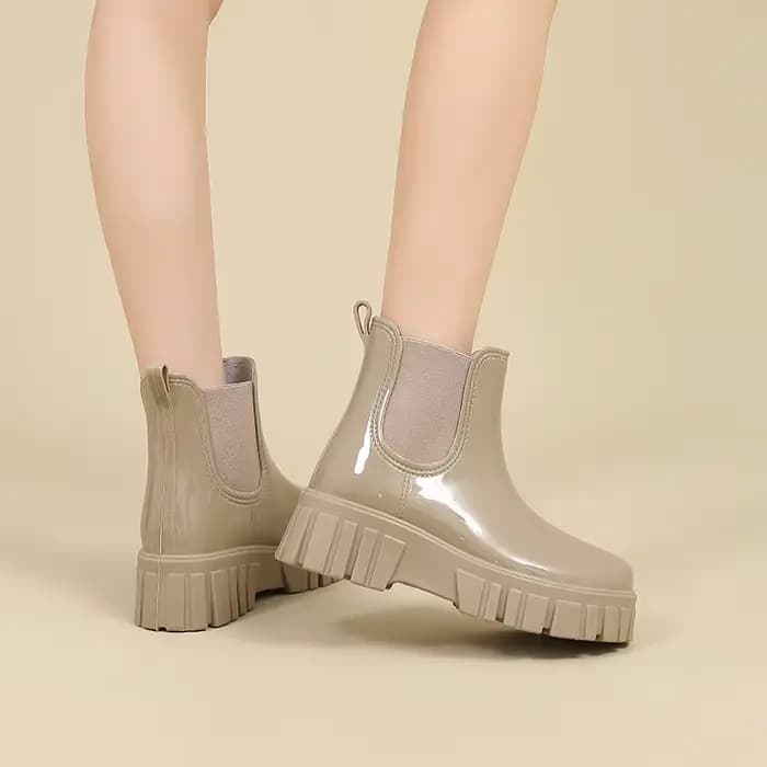Bottes de pluie à plateforme pour femmes, bottes en caoutchouc imperméables, chaussures de pluie non ald, pêche, chaussures d'eau Wrough, Galoches de jardin