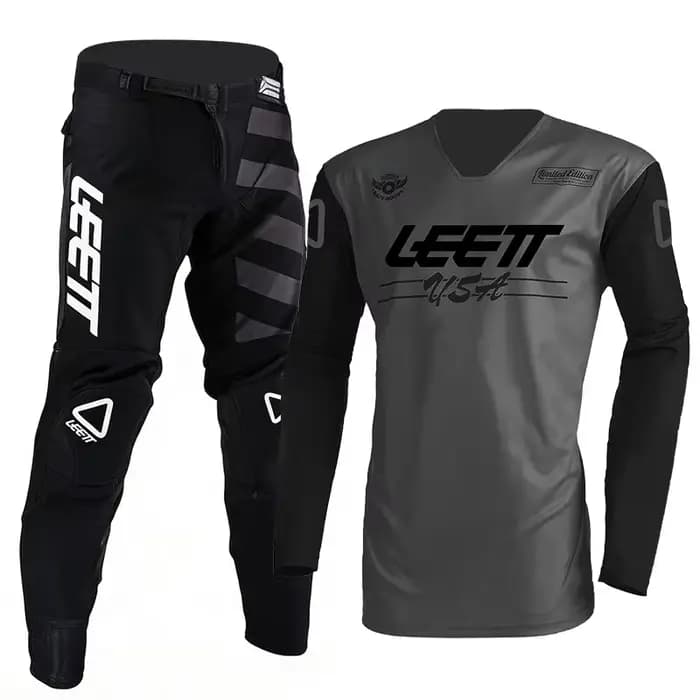 Ensemble d'équipement de motocross gris