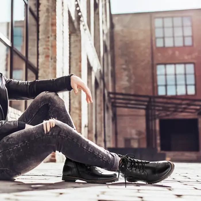Bottes de moto vintage rétro pour hommes