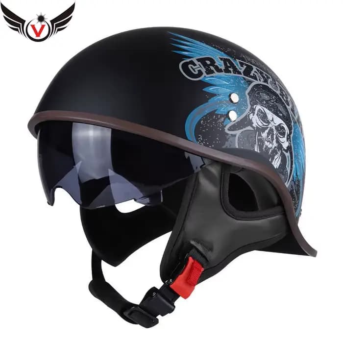 Demi-casque en V pour moto Harley