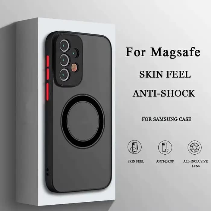 Étui de luxe pour chargement sans fil Magsafe, étui transparent mat résistant aux chocs pour Samsung Galaxy S20 S21 S22 S23 FE S24 S25 Plus S25 Ultra