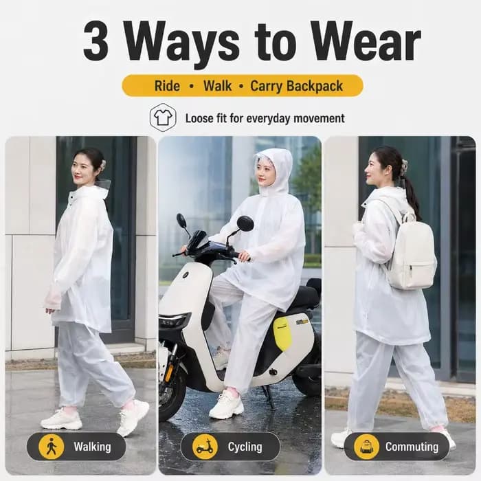 Combinaison de pluie imperméable pour femme – Ensemble deux pièces coupe ample (veste et pantalon)