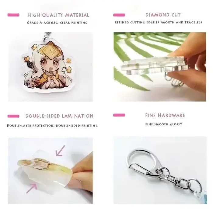 Porte-clés en acrylique inspiré de Kpop, porte-clés pour sac d'accessoires, pendentif design périphérique de célébrité, porte-clés bijoux, cadeaux GérGifts