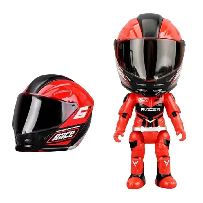 1 pièce Figurine de motard transformable en casque