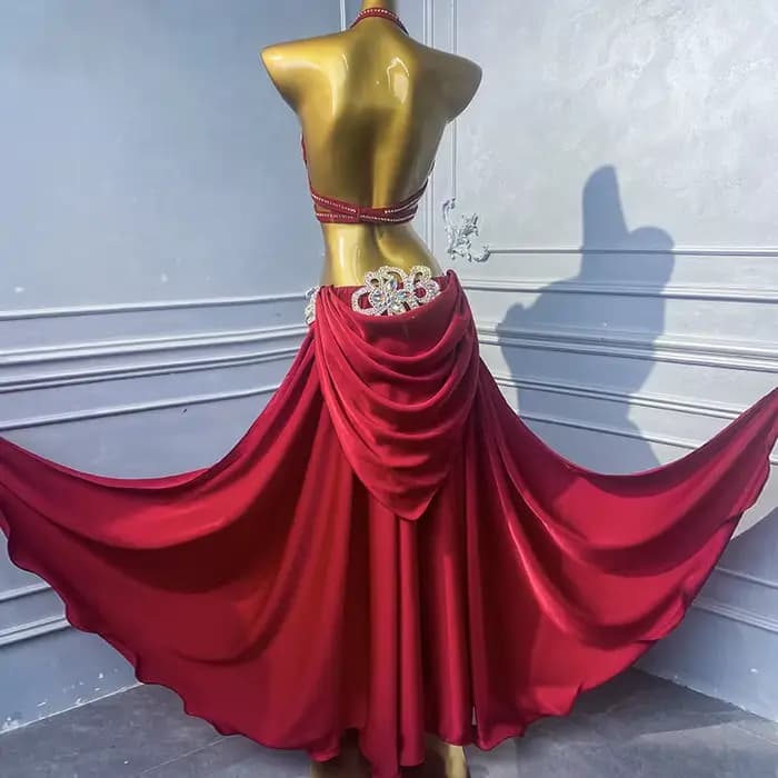 Vêtements de pratique de danse du ventre, costumes orientaux, robe de danse du ventre Baladi pour femmes, jupe longue, tenue de danse gypsy pour filles