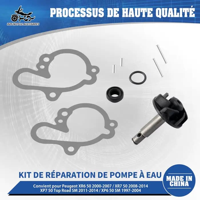 Kit de réparation de pompe à eau pour moto SJ compatible avec Peugeot XR6 XP6 XPS 50cc AM6 2T 100110080
