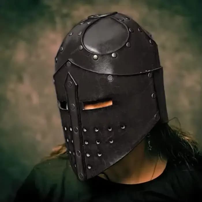 Casque de Chevalier Médiéval, Casque de Guerrier Pirate en Cuir PU, Masque, Chapeau, Accessoires de Costume de Cosplay pour Guerriers et Soldats