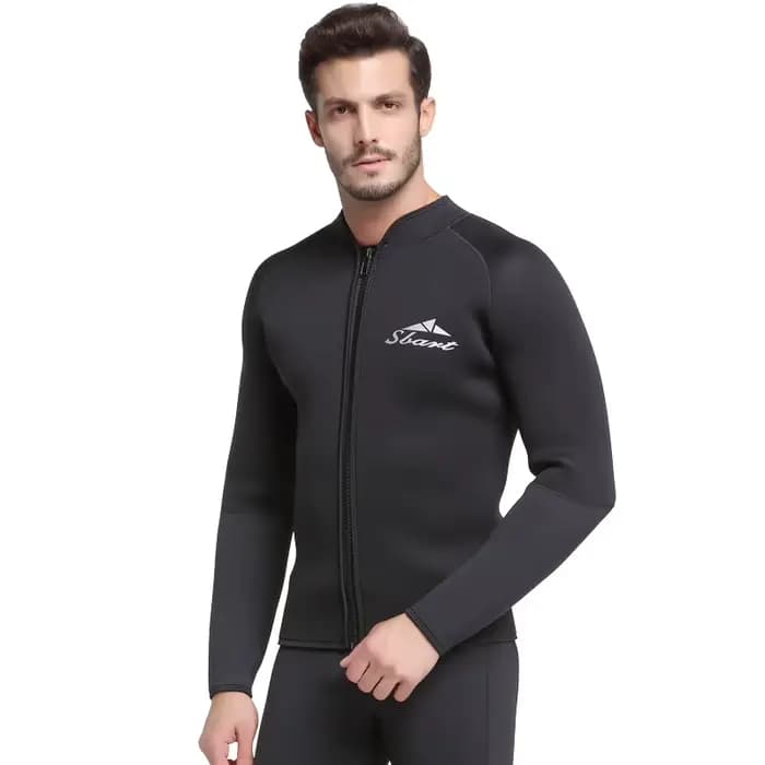 Vestes ou pantalons de combinaison de plongée 5mm pour hommes, veste en néoprène pour la plongée, vêtements de kitesurf, fermeture éclair sur le devant