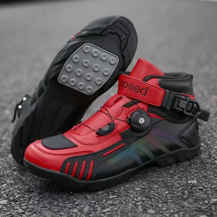    Homme moto bottes en plein air anti-dérapant Motocross course chaussures de sport hommes moto Protection botte hommes moto chaussures