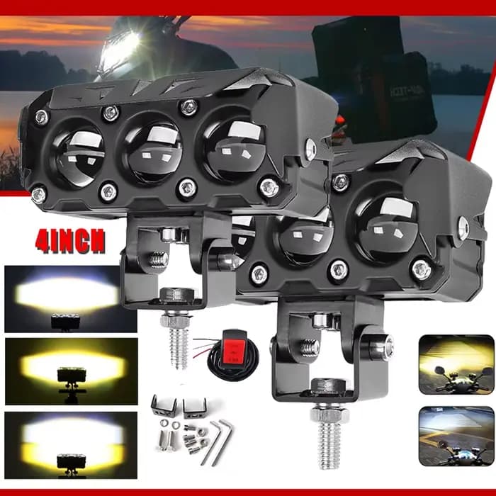 Phare LED auxiliaire pour motos 12V