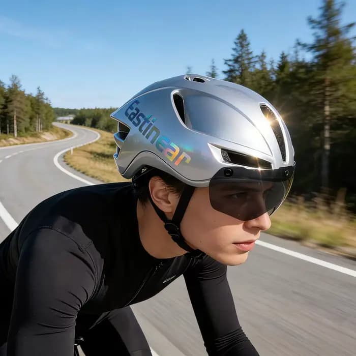 LUMDEER nouveau casque de vélo de course ultraléger Aero Road avec Led Casco hommes femmes changement de couleur lentille magnétique 3d doublure absorbant les chocs