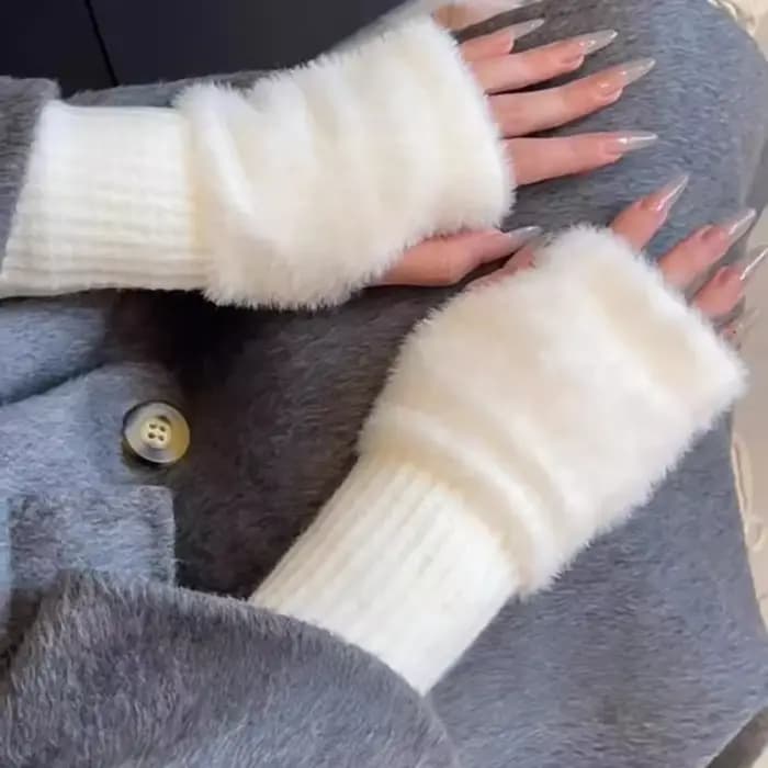 1 pièce-gants demi-doigt chauds et résistants au froid pour femmes en automne et en hiver
