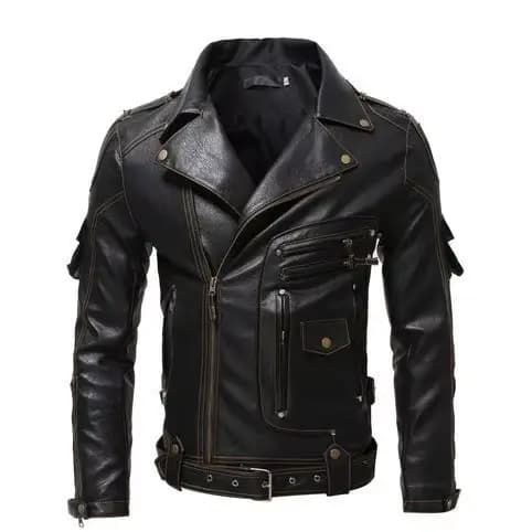 Veste d'équitation de moto en cuir anti-chute pour hommes
