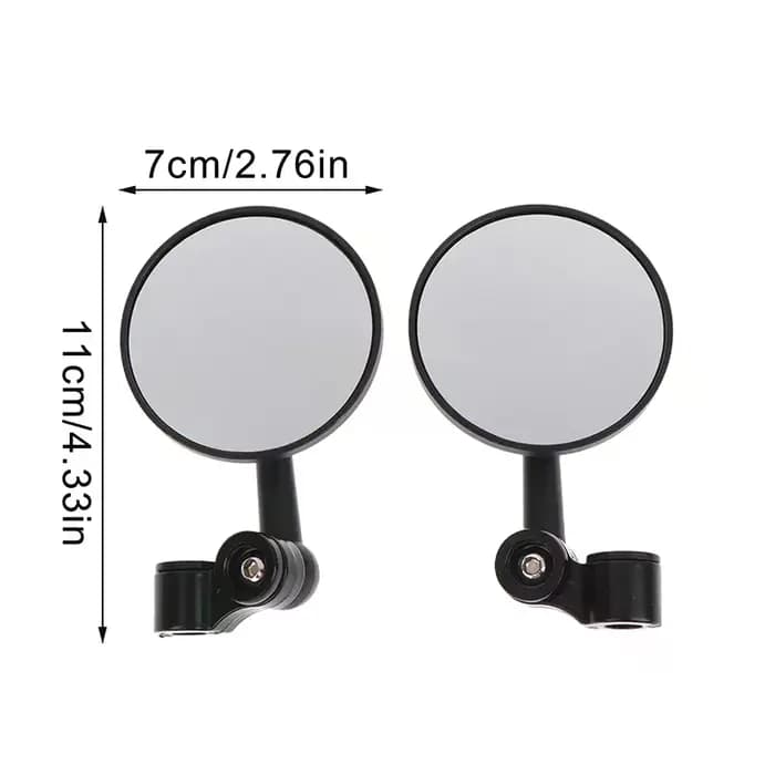 1 paires d'accessoires de moteur rétroviseurs d'extrémité de barre ronde en alliage d'aluminium