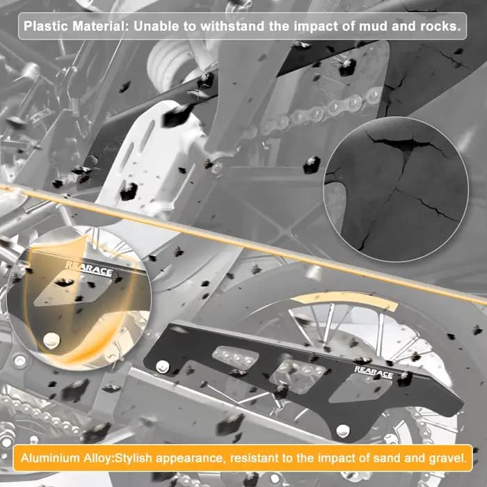 Couvercle de protection arrière en aluminium pour moto