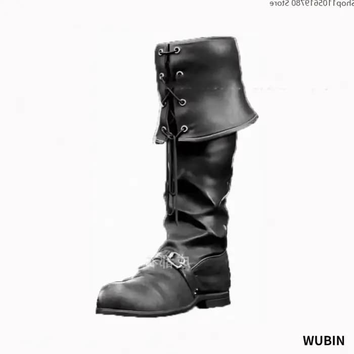Bottes hautes en similicuir pour homme