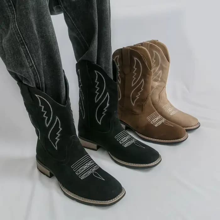 Nouvelles bottes de cowboy occidentales pour hommes