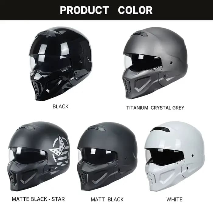 Casque rétro Scorpion noir brillant Vintage